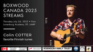 Canada 2025: Colin Cotter - favorite Finnish tunes Thursday 7/24/25 – Online